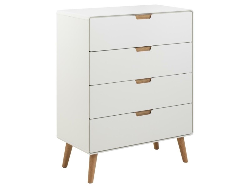 Komoda Lowell z 4 szufladami biała - ACTONA